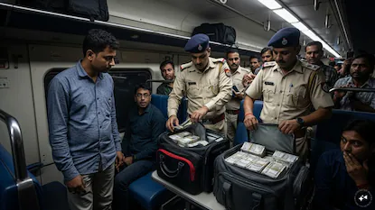 Railway Operation: ముంబై నుంచి హైదరాబాద్ వస్తున్న రైలులో రూ.1.22 కోట్ల కరెన్సీ (image: AI Generated)