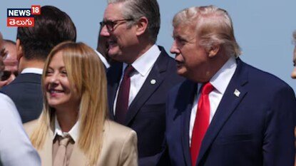 Italian PM Giorgia Meloni (L) with US President Donald Trump at the G7 Summit. (AP)